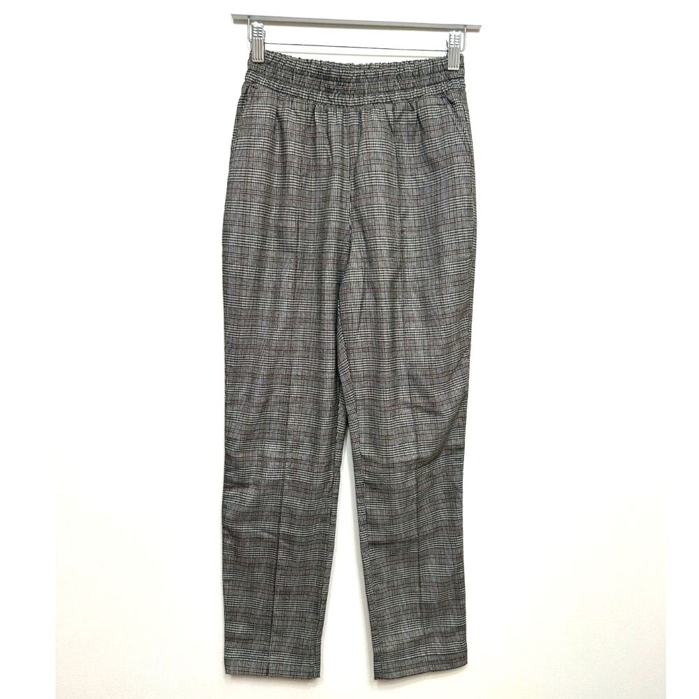 Abercrombie & Fitch XS Plaid Pull-On Pants High Rise Trouser Preppy 90s